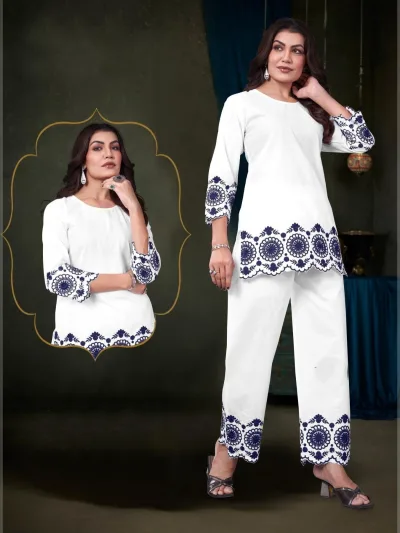 Heavy Cotton Unique Co-ord Set with Embroidery Work